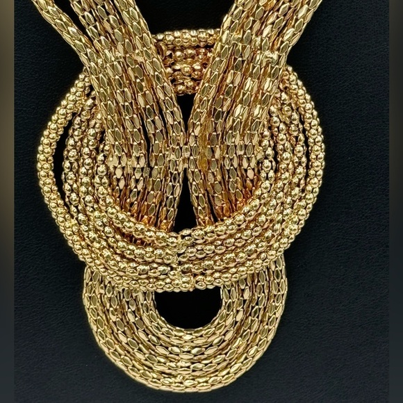 Knotted Gold Tone necklace, clasp with an extender - Picture 2 of 7